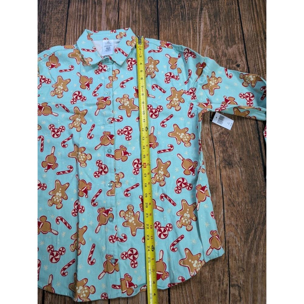 NWT Disney Flannel Shirt Mickey Candy Ice Cream Holiday Gingerbread Unisex Med - Picture 11 of 11
